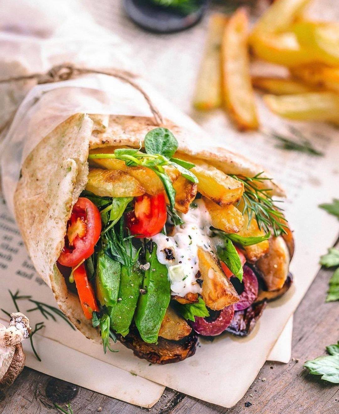 Vegan Tzatziki Vegetable Wrap