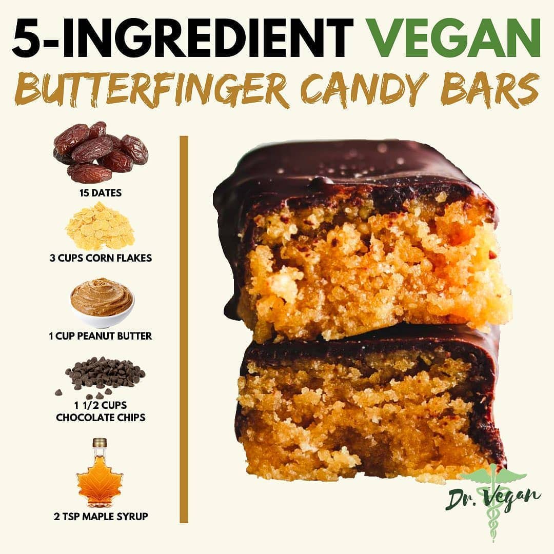 Easy Vegan Butterfinger Candy Bars⁣