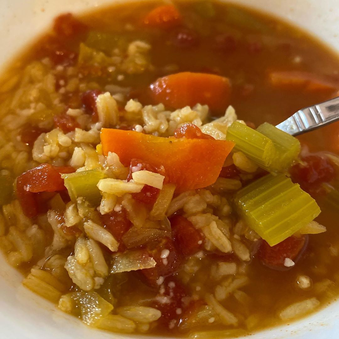 Vegan Chicken-Less and Rice Soup