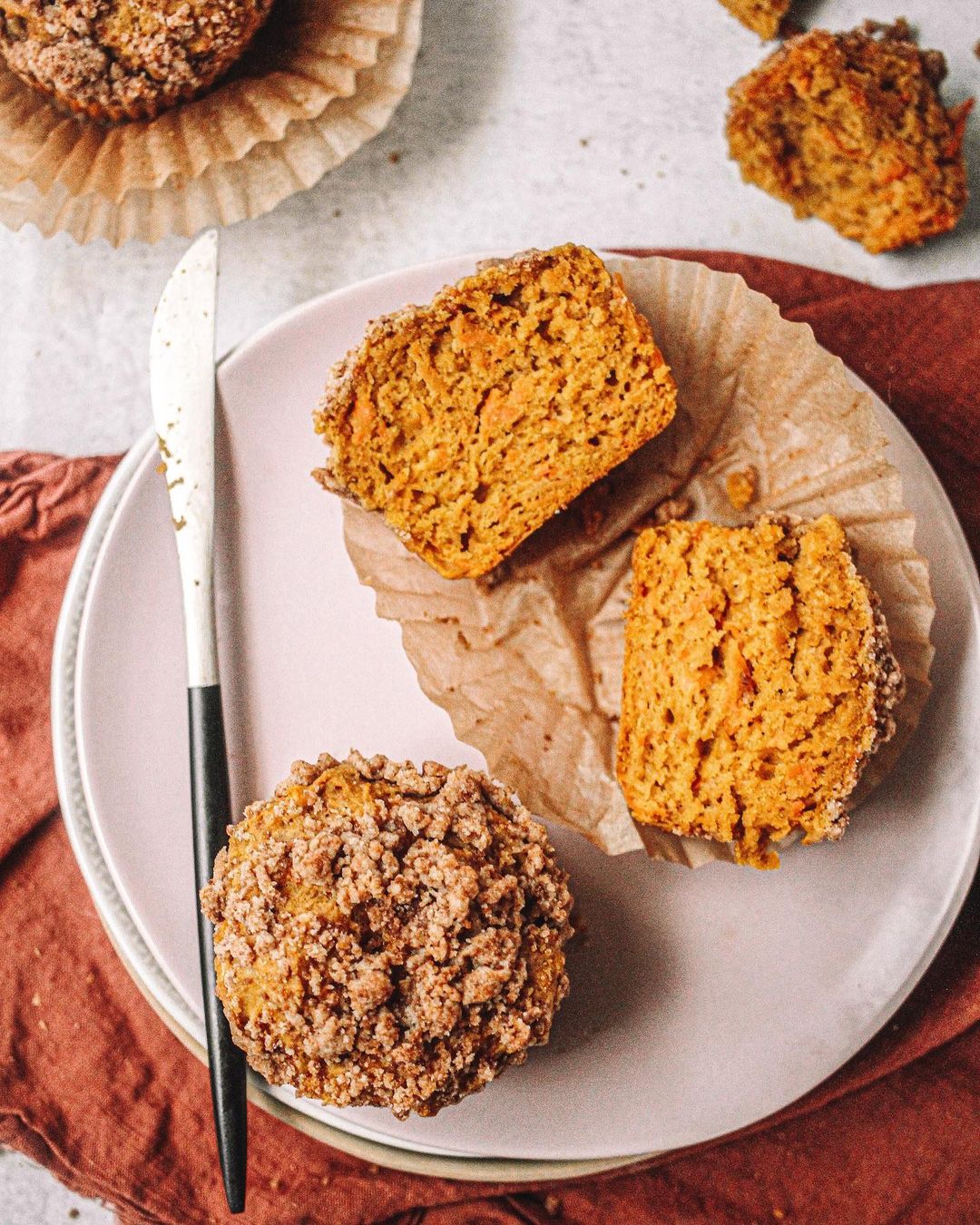 Streusel Topped Pumpkin Carrot Cake Muffins