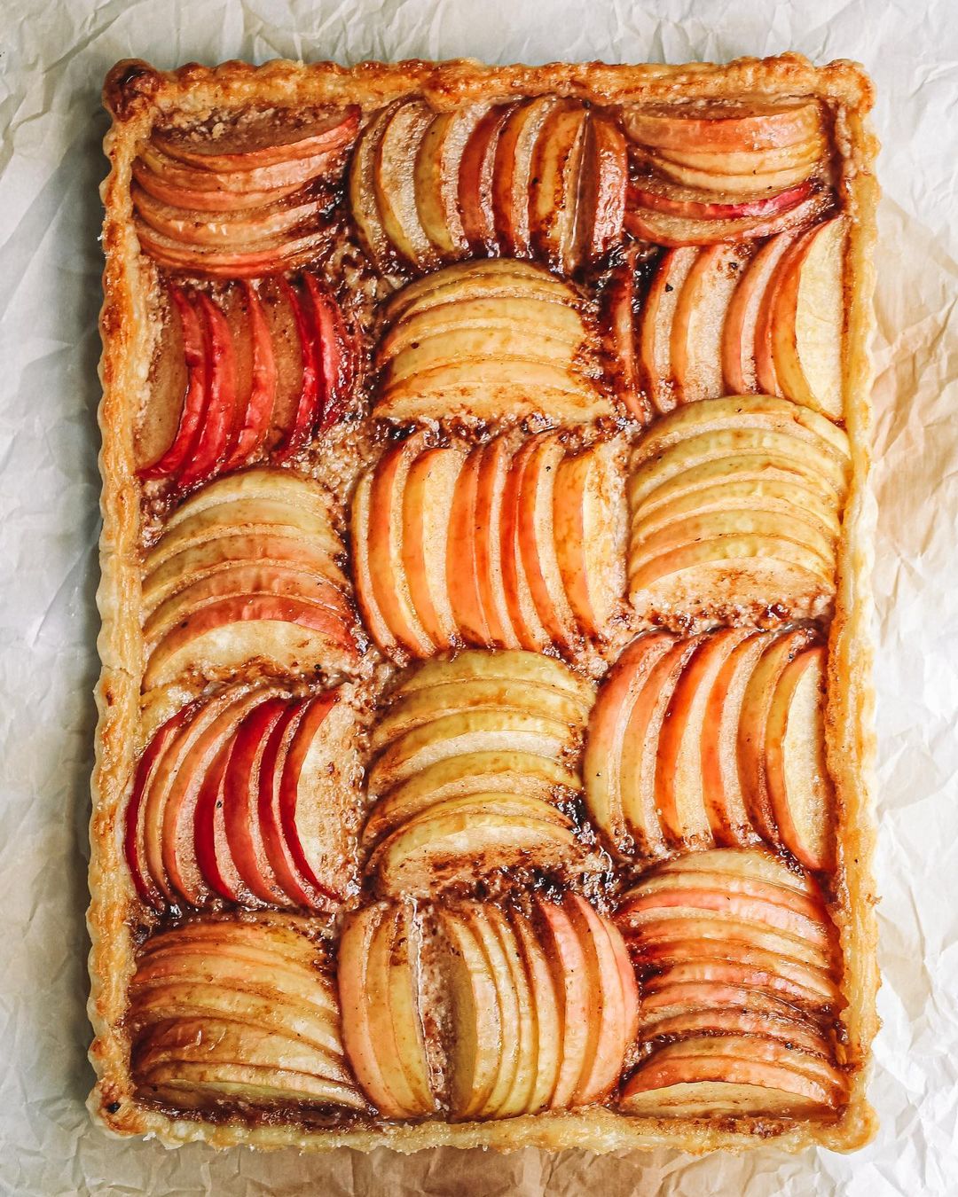 Spiced Maple Glazed Apple and Whipped Feta Tart