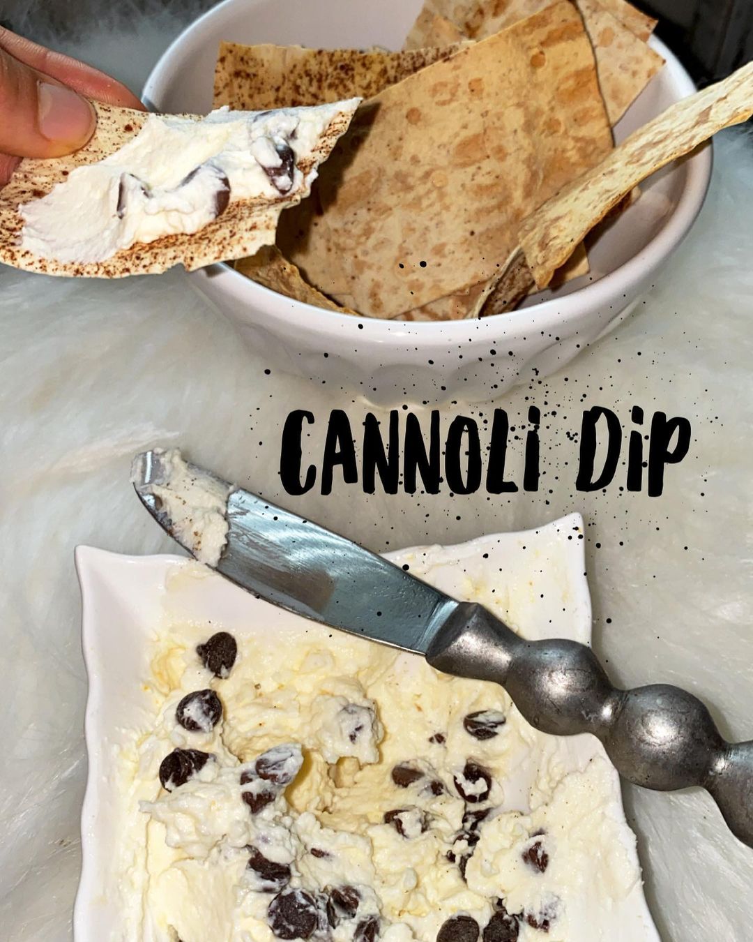 Cut Da Carb Cinnamon Baked Chips with Cannoli