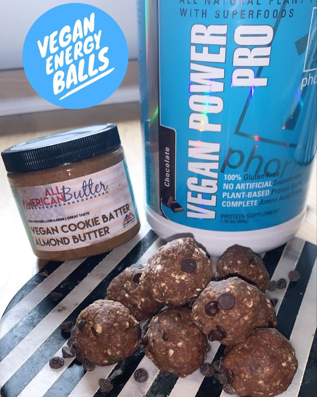 Vegan Cookie Dough Protein Balls⁣(Gf & Df)⁣