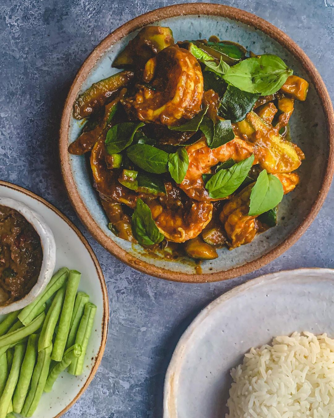 Southern-Thai Style Curry of Prawns and Cucumber