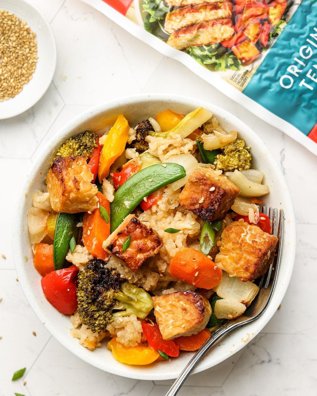 Sesame Tempeh Rice Bake