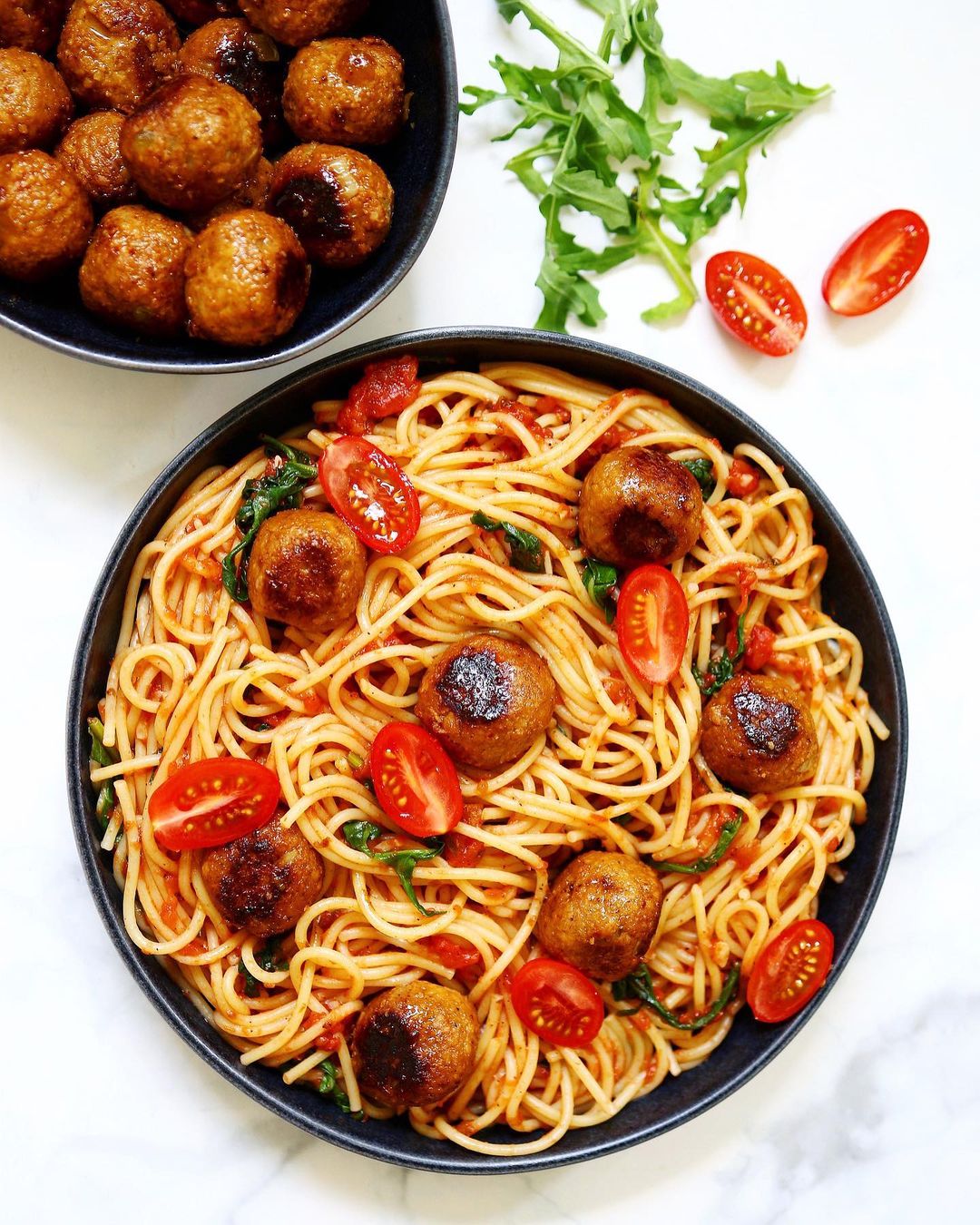 Spagetti and Vegan Meatballs