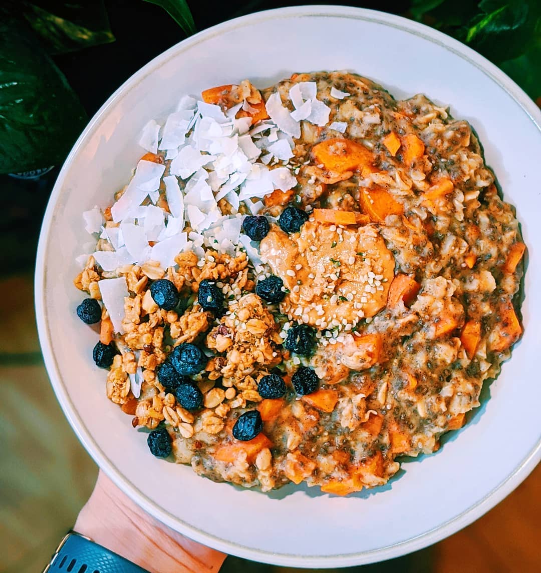 Warm Carrot Cake Oatmeal Bowl