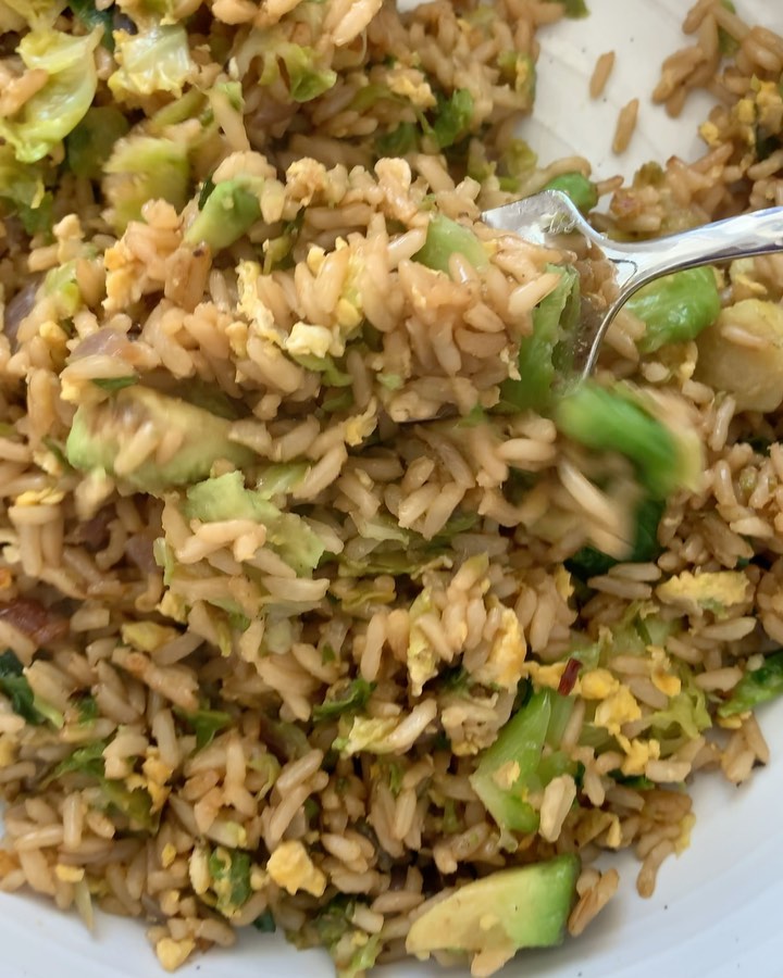 Avocado Brussels Sprouts Fried Rice