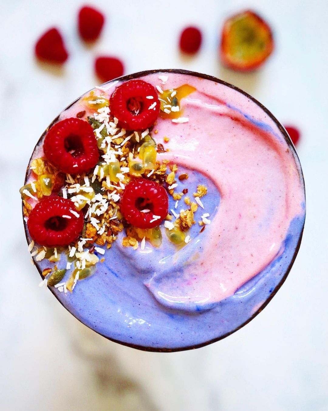 Pink and Purple Smoothie Bowl