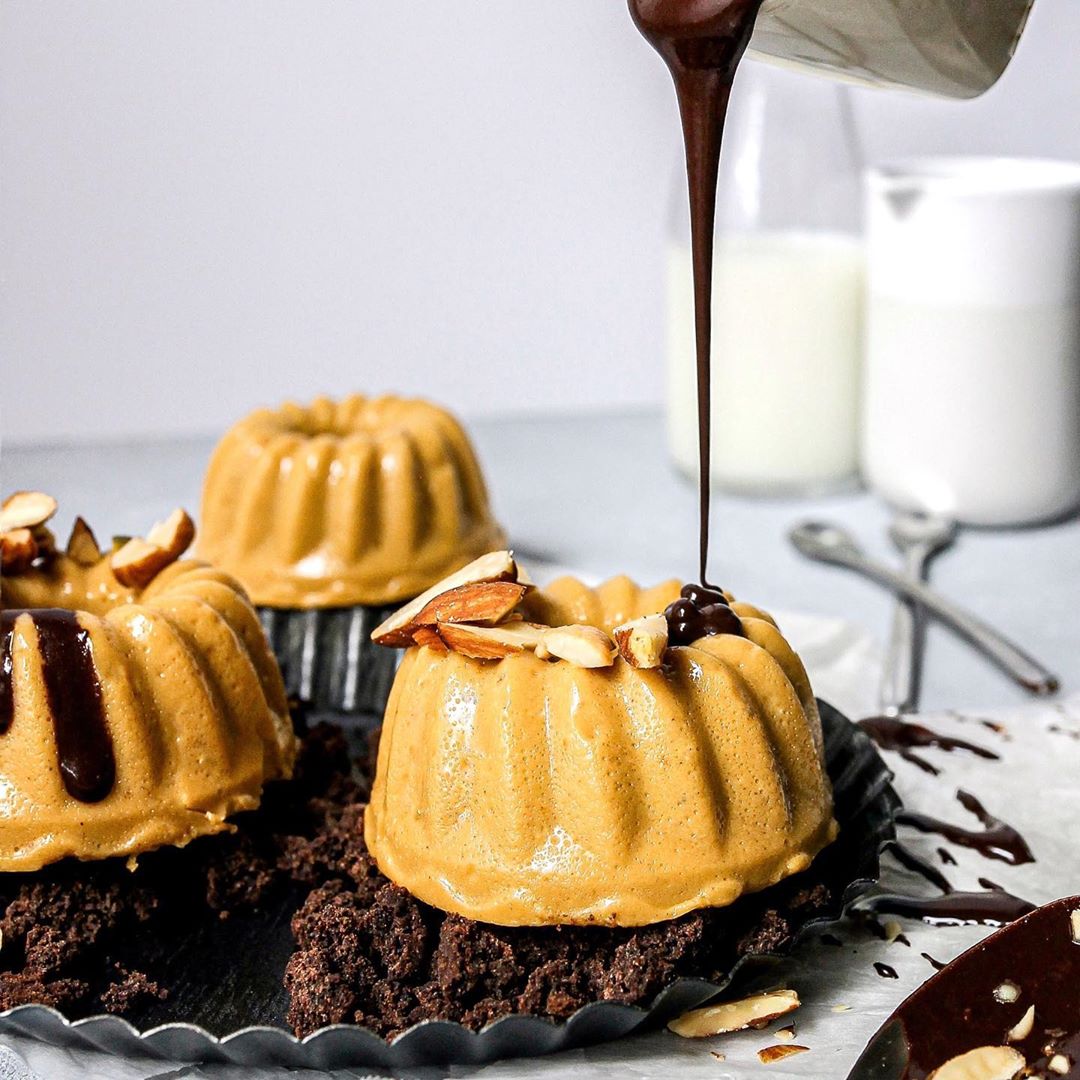 Pumpkin Panna Cotta on a Bed of Brownie