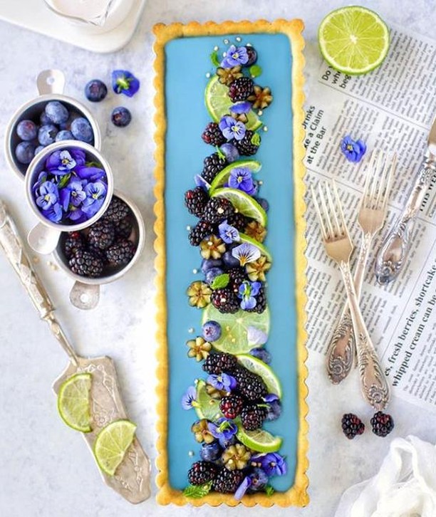 Vegan Lime Berry Blue Tart