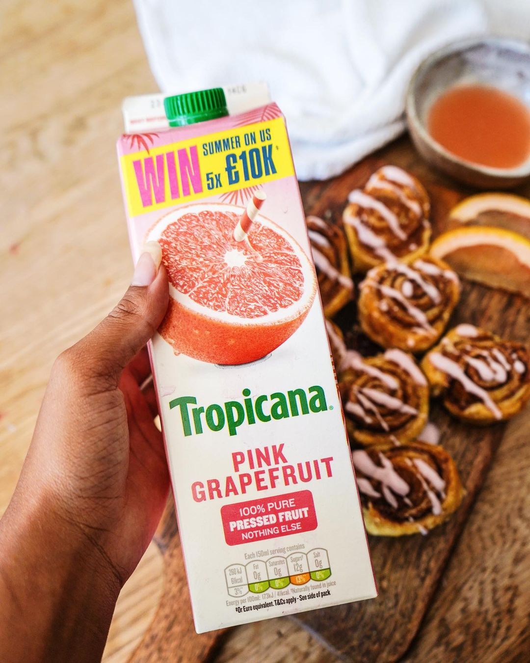 Vegan Pink Grapefruit Cinnamon Rolls