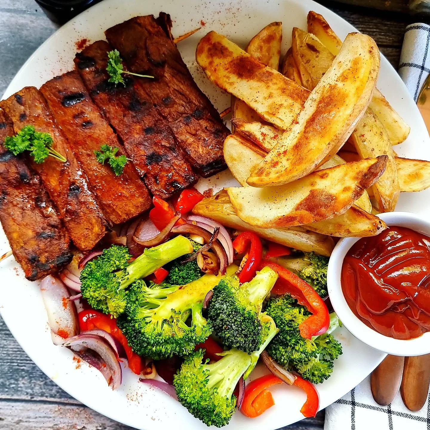 Sticky Smokehouse Vegan Ribs