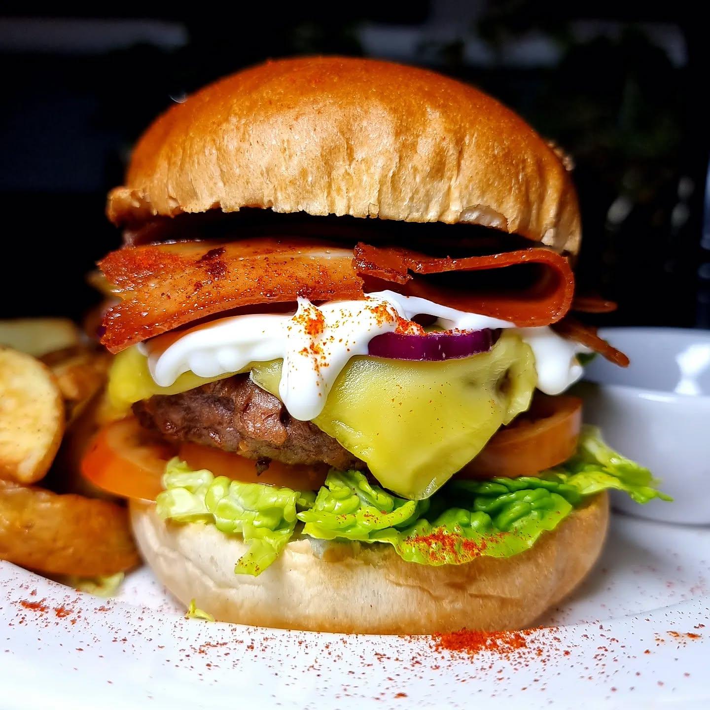 Plant-Based Bacon Cheese Burger