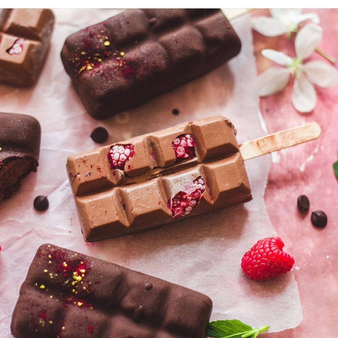 Chocolate Raspberry Ice Cream Pops