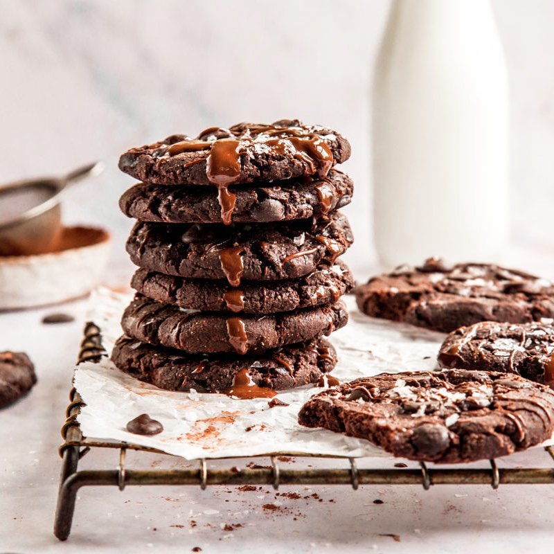 Flourless Double Chocolate Cookies