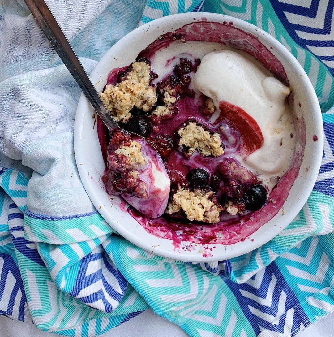 Single Serve Blueberry Crumble