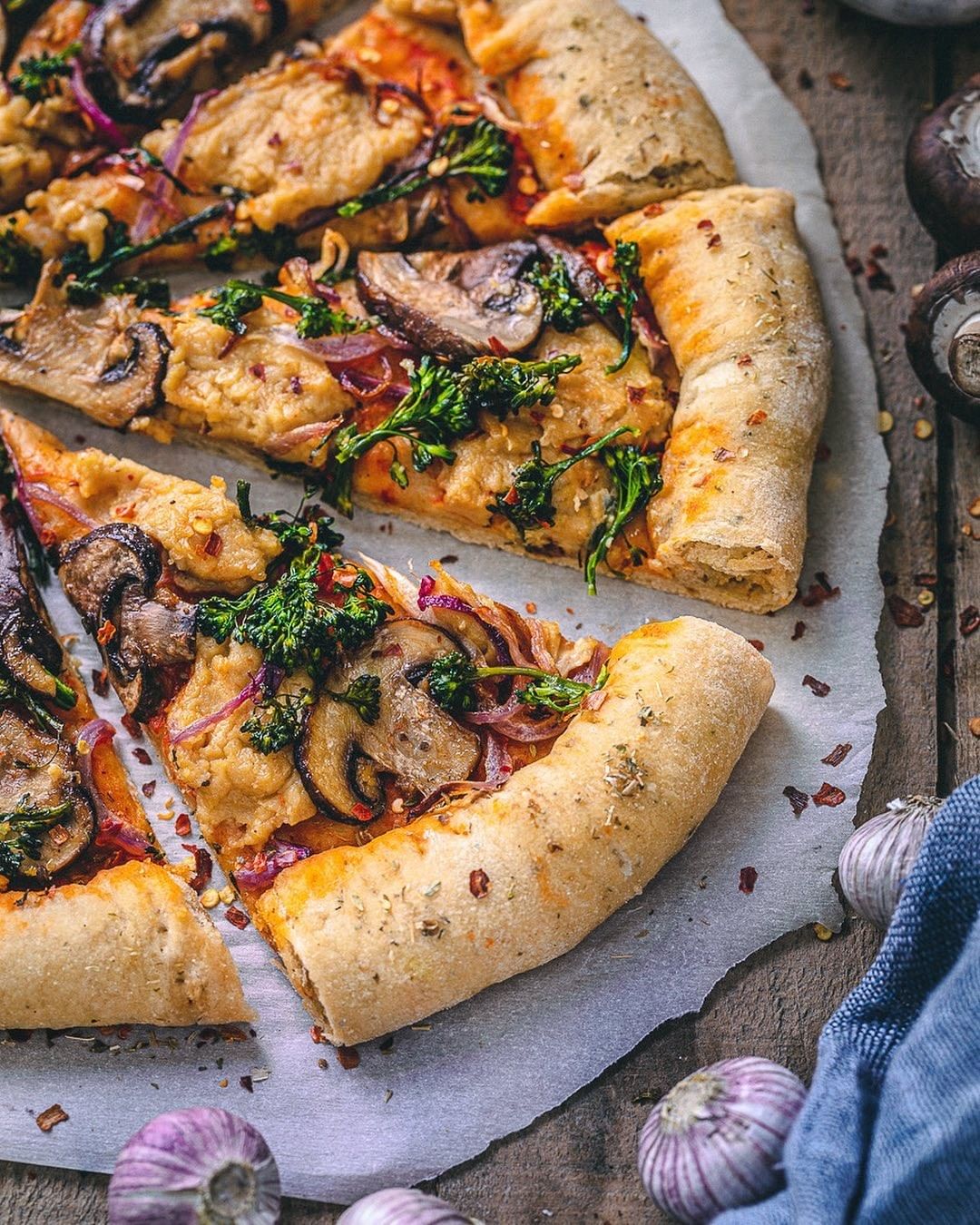 Stuffed Crust Pizza Made with Homemade Dairy-Free Mozzarella Cheese