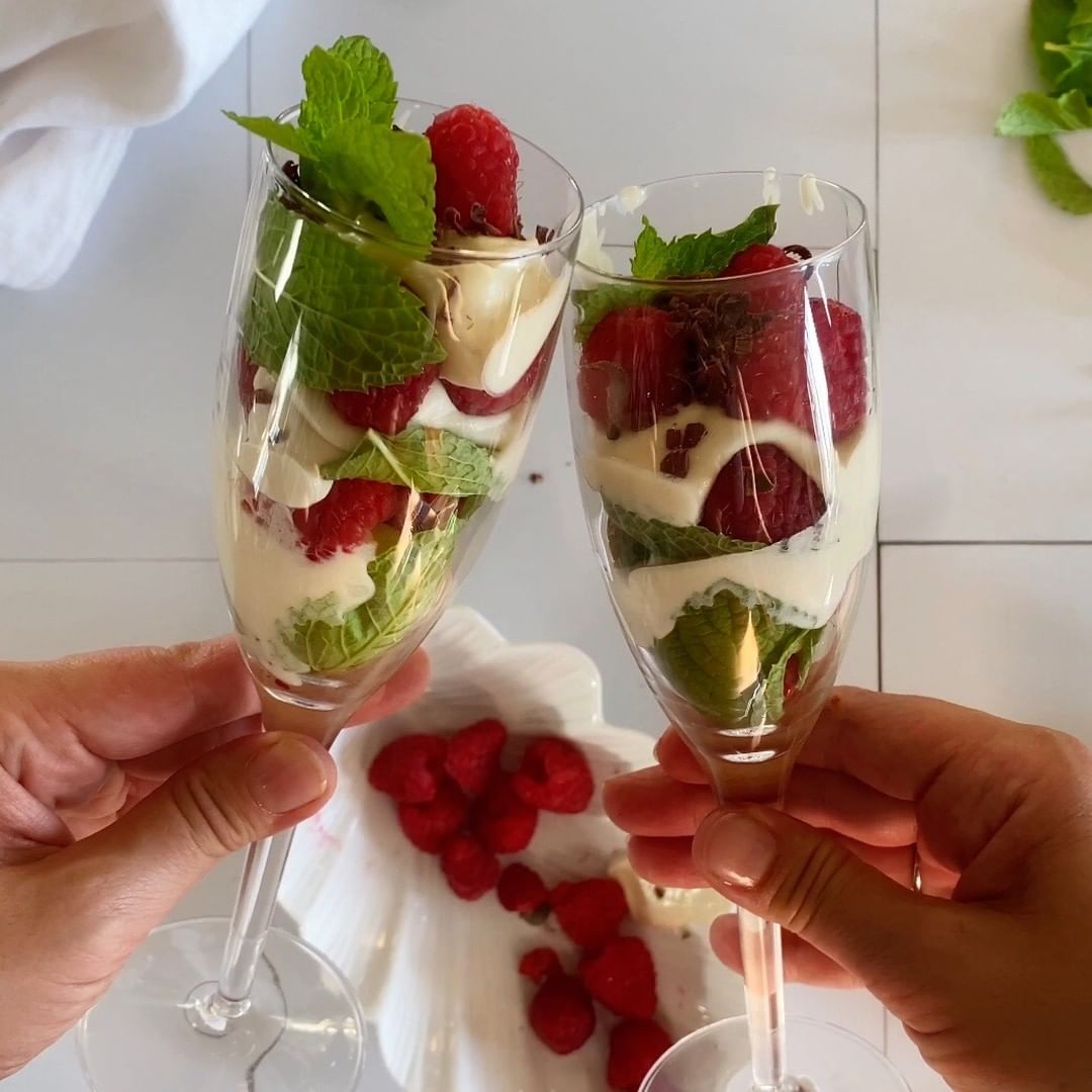 Raspberry Mint Beauty Cream Flutes Recipe