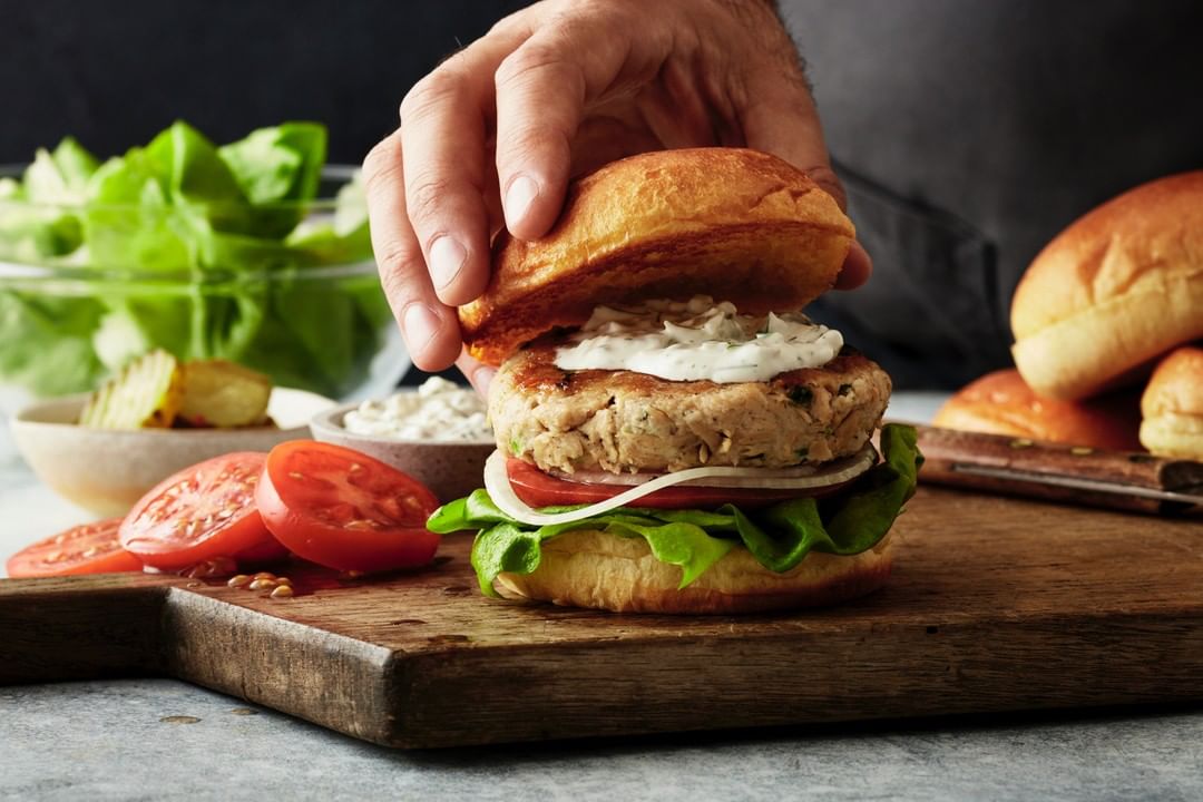 Catch Plant-Based Fish Burger with Horseradish Tartar Sauce