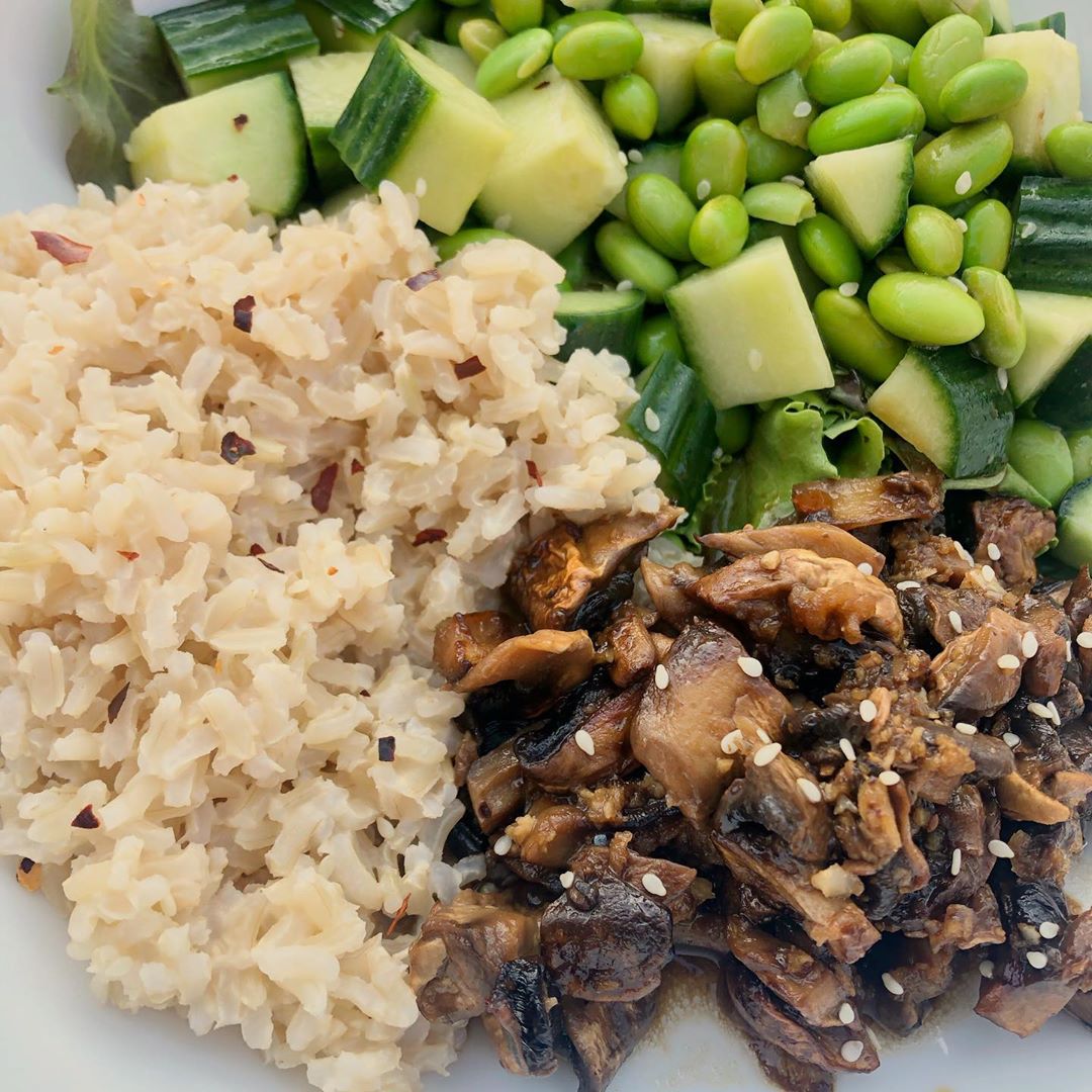 Sticky Ginger Tempeh with Coconut Rice