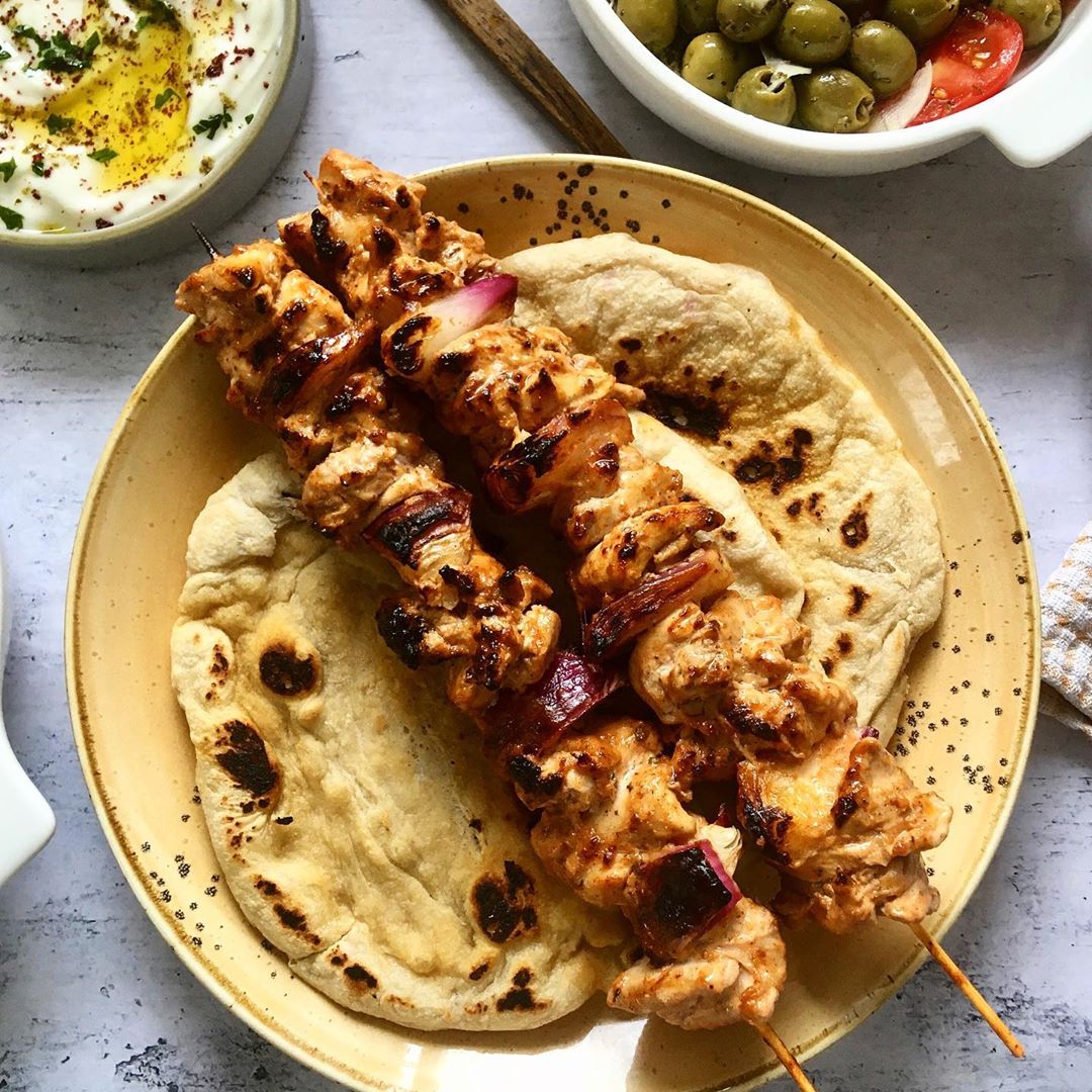 Lebanese Chicken Shish Taouk with Extra Garlicky Toum