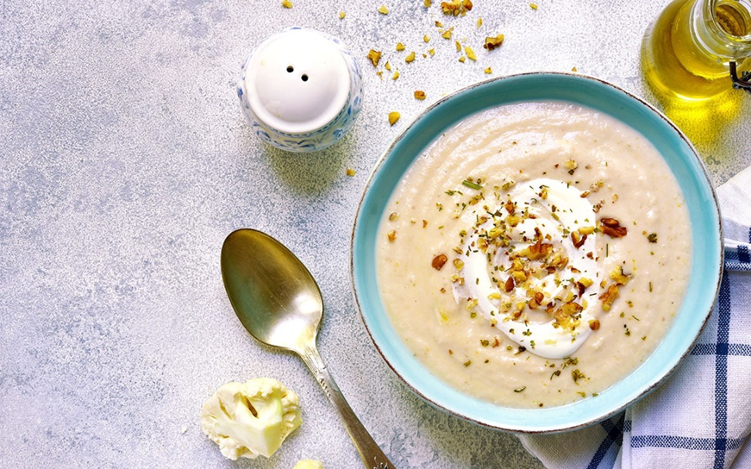 Cauliflower Soup with Spiced Yogurt