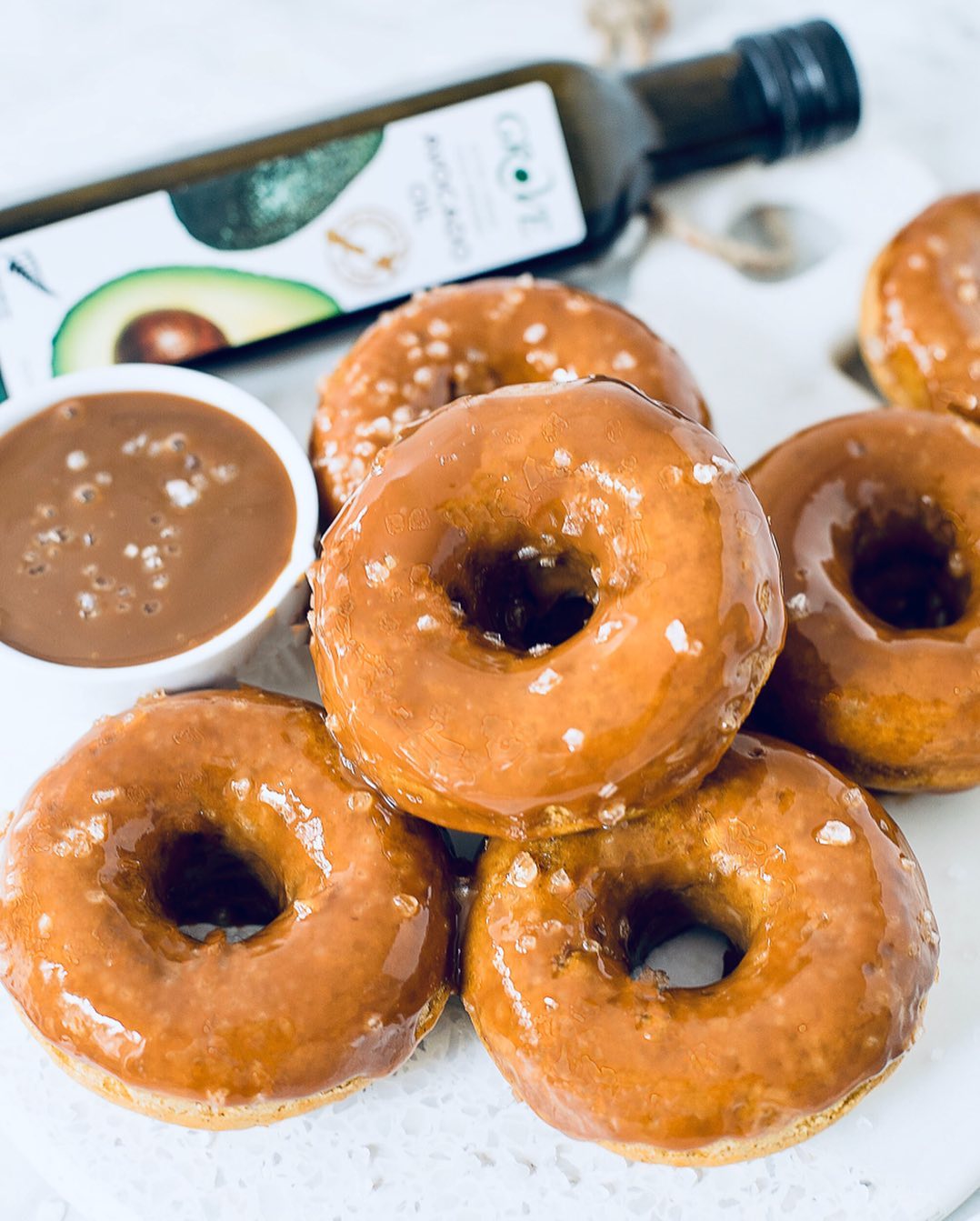 Baked Pumpkin Donuts with Salted Caramel