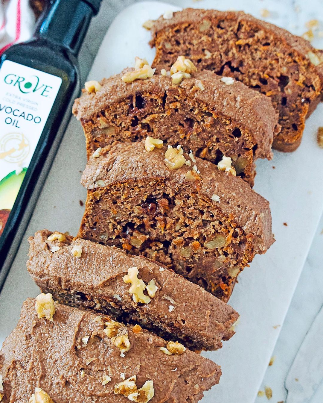 Chocolate Carrot Cake Loaf with Cashew Frosting