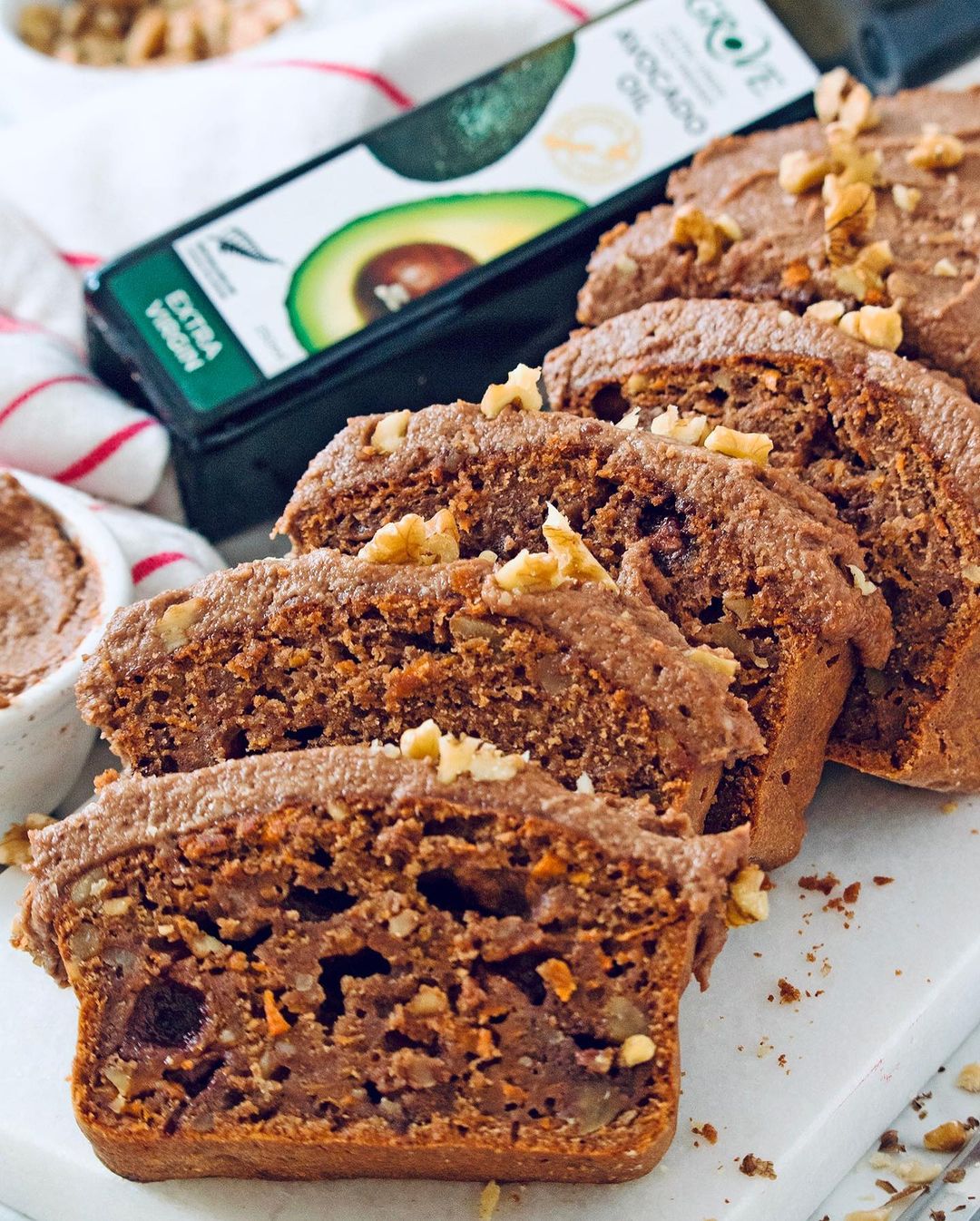 Chocolate Carrot Cake Loaf with Cashew Frosting