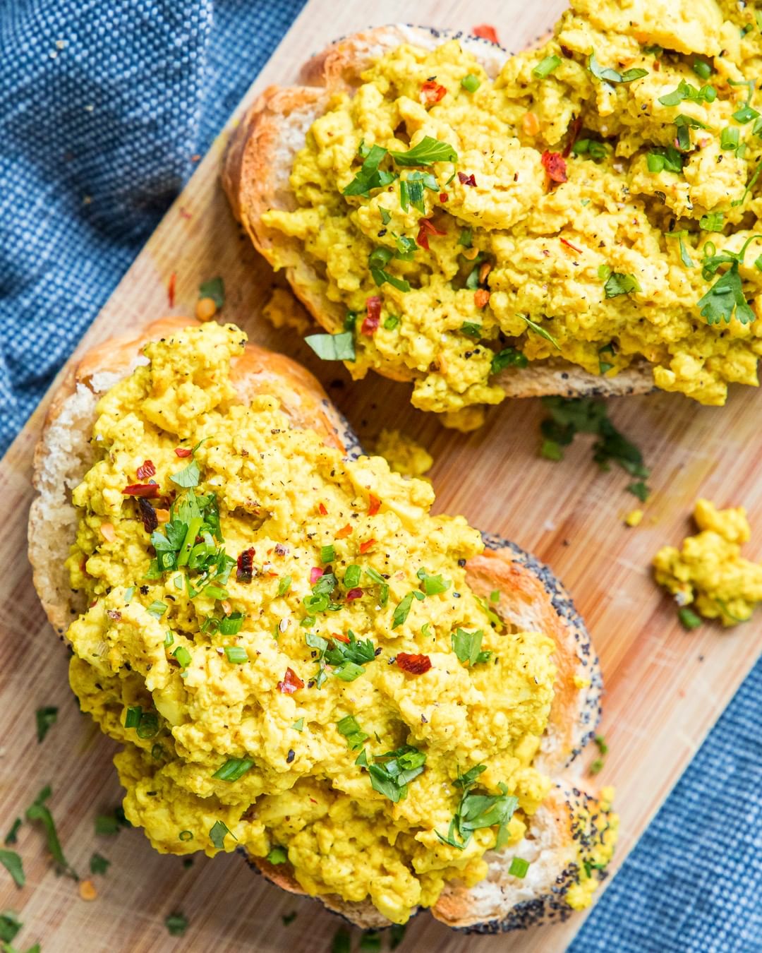 Simple Vegan Tofu Scramble with Fresh Herbs