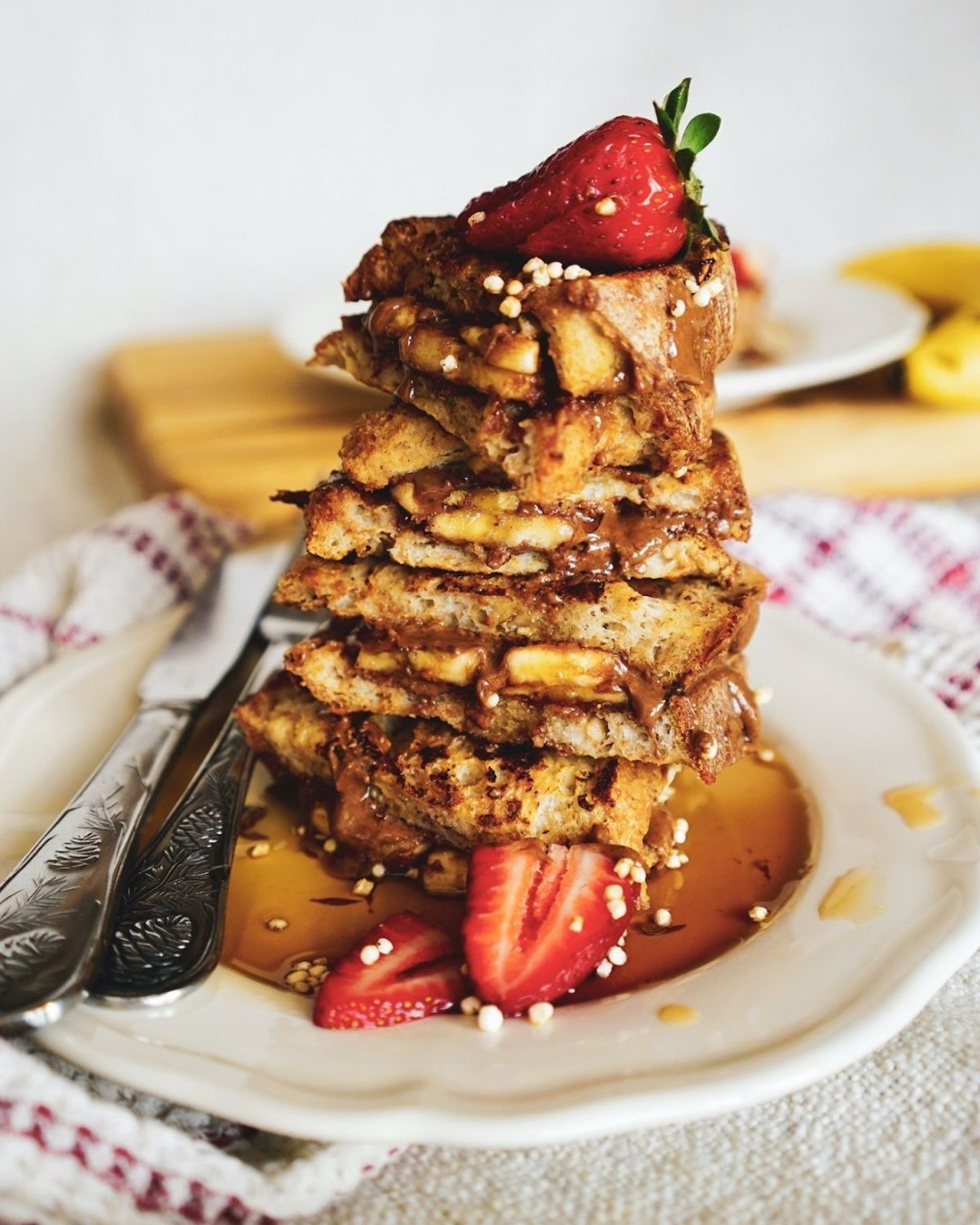 Stuffed Chocolate Peanut Butter Banana French Toast