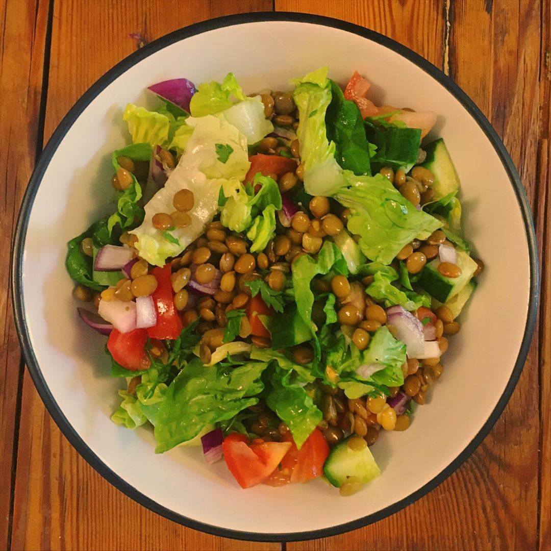 Simple Vegan Lentil Salad Dish