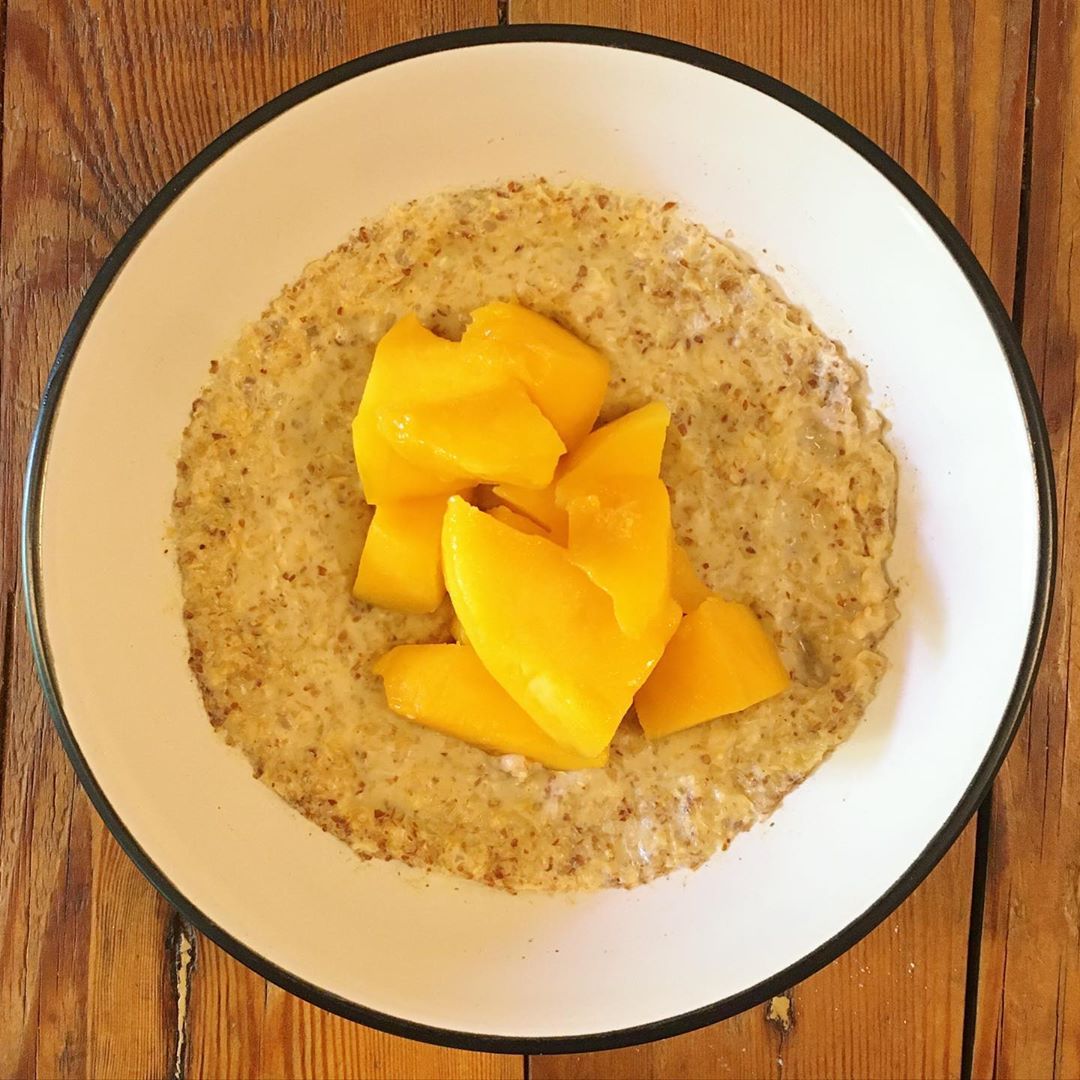 Simple Fruity Porridge with Mango and Ginger