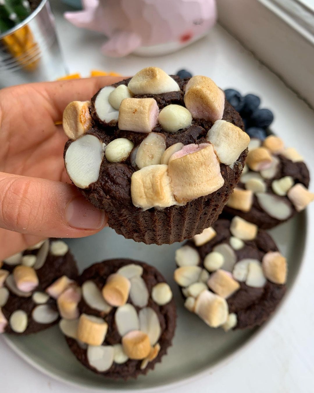 Vegan Rocky Road Breakfast Cupcakes