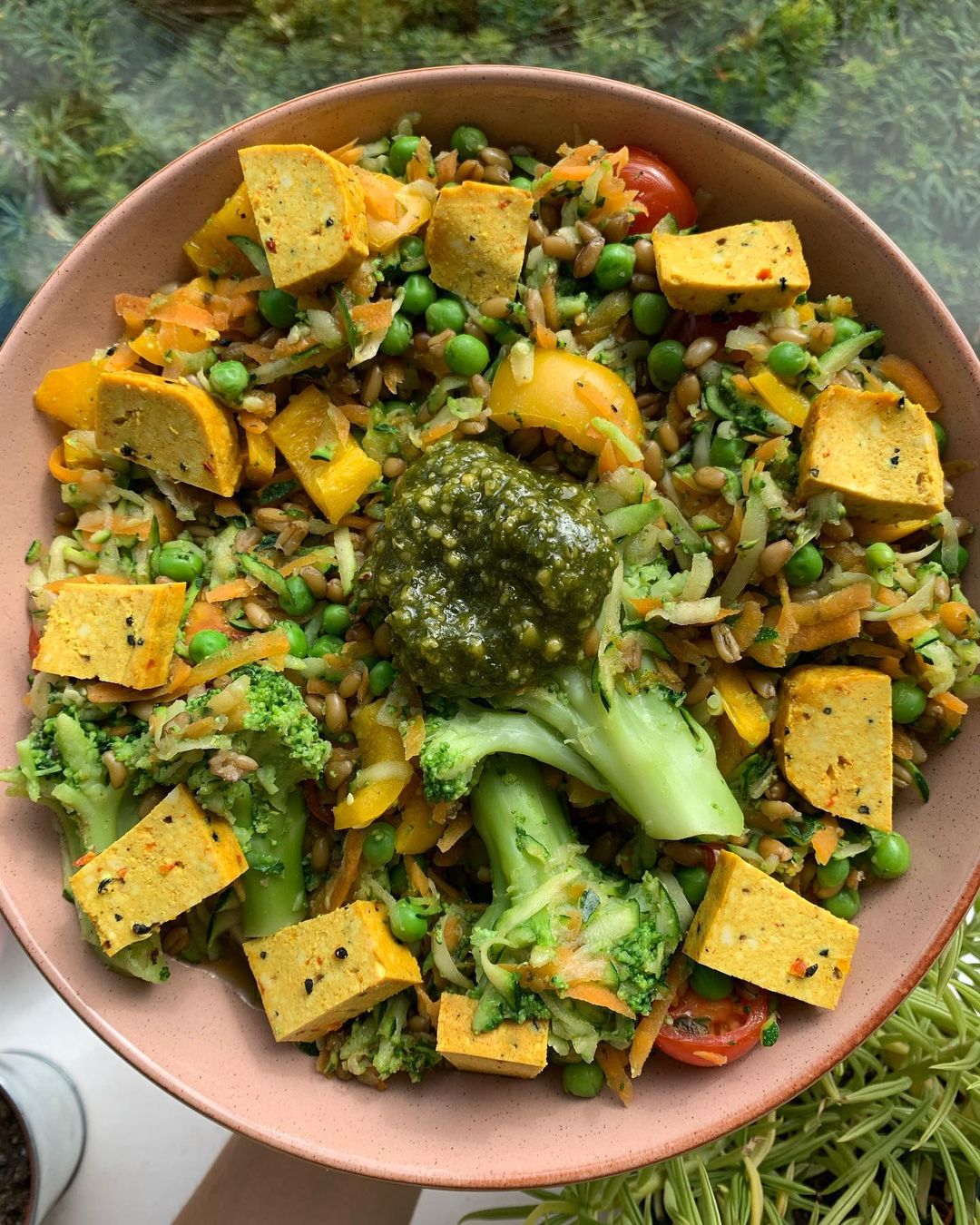 Pesto Curry Tofu Stir Fry