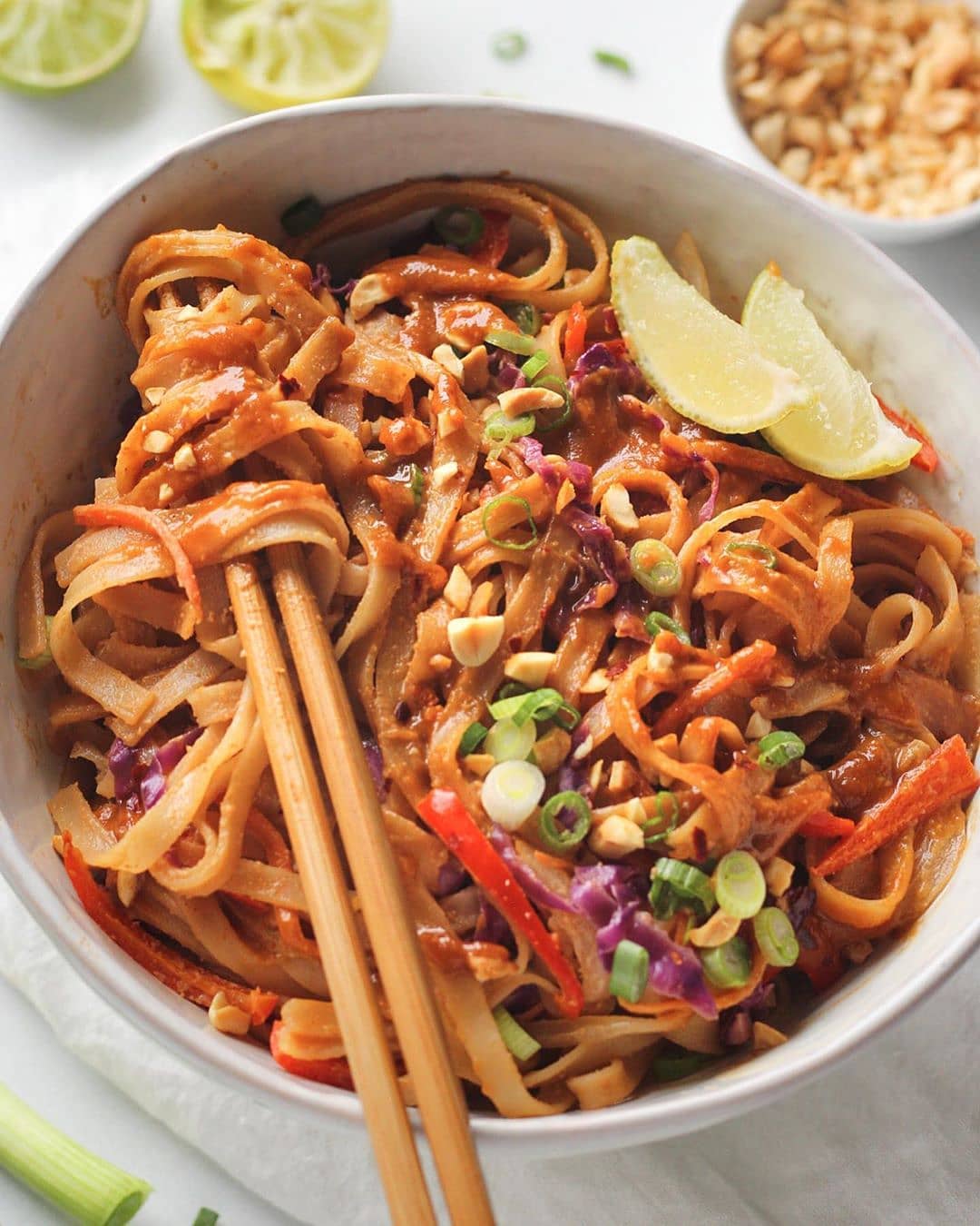 30 Minute Saucy and Creamy Pad Thai Noodles