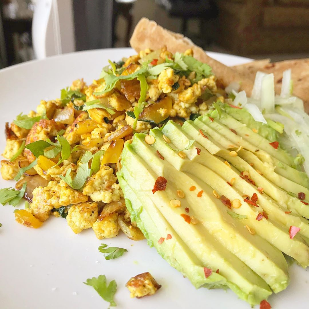 Bombay Masala Tofu Scramble with Fresh Avocado