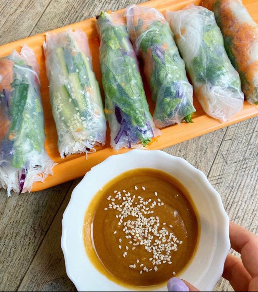 Homemade Summer Rolls with Peanut Dipping Sauce