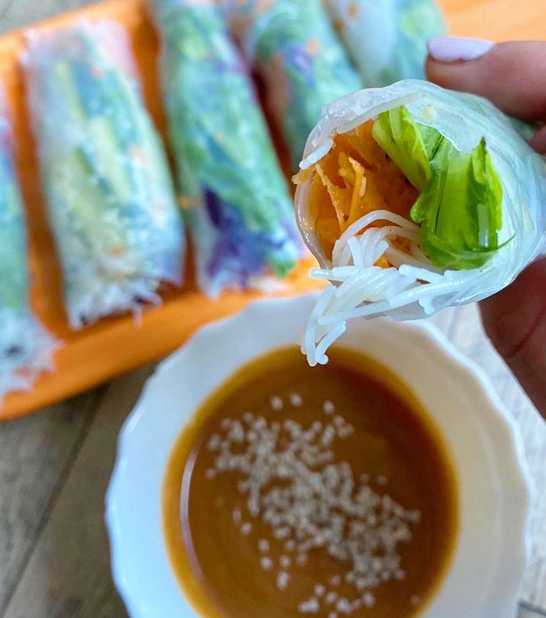 Homemade Summer Rolls with Peanut Dipping Sauce