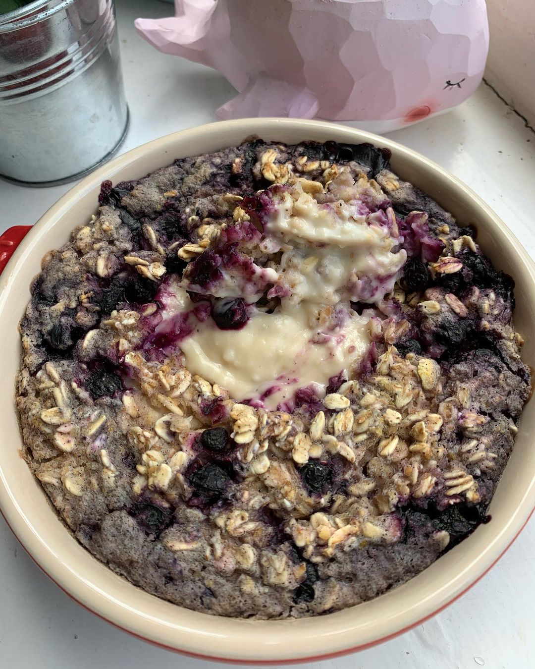 Blueberry Lemon Cheesecake Baked Oats