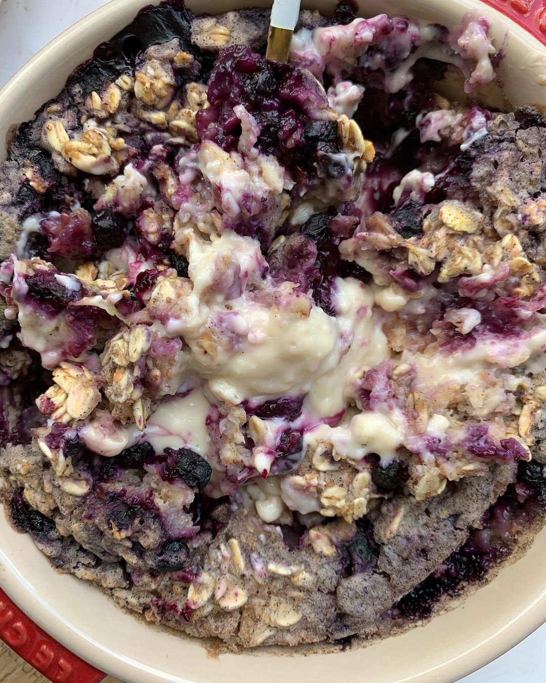 Blueberry Lemon Cheesecake Baked Oats