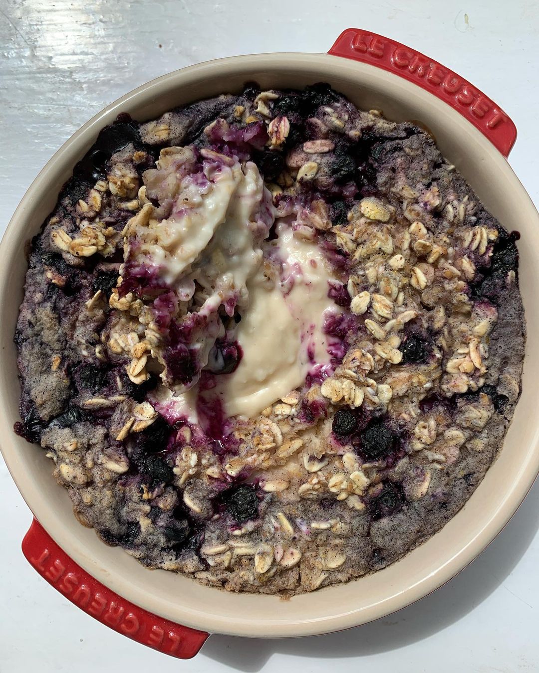 Blueberry Lemon Cheesecake Baked Oats