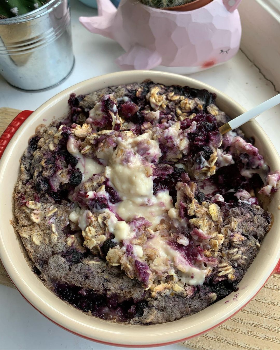 Blueberry Lemon Cheesecake Baked Oats