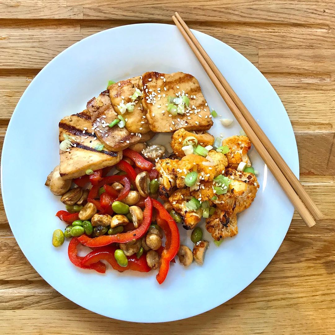 Dreamy Soy Garlic Tofu with Firecracker Cauliflower