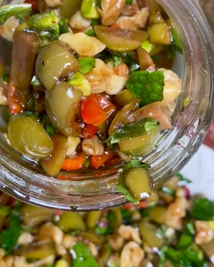 Green Olive, Walnut and Pomegranate Relish