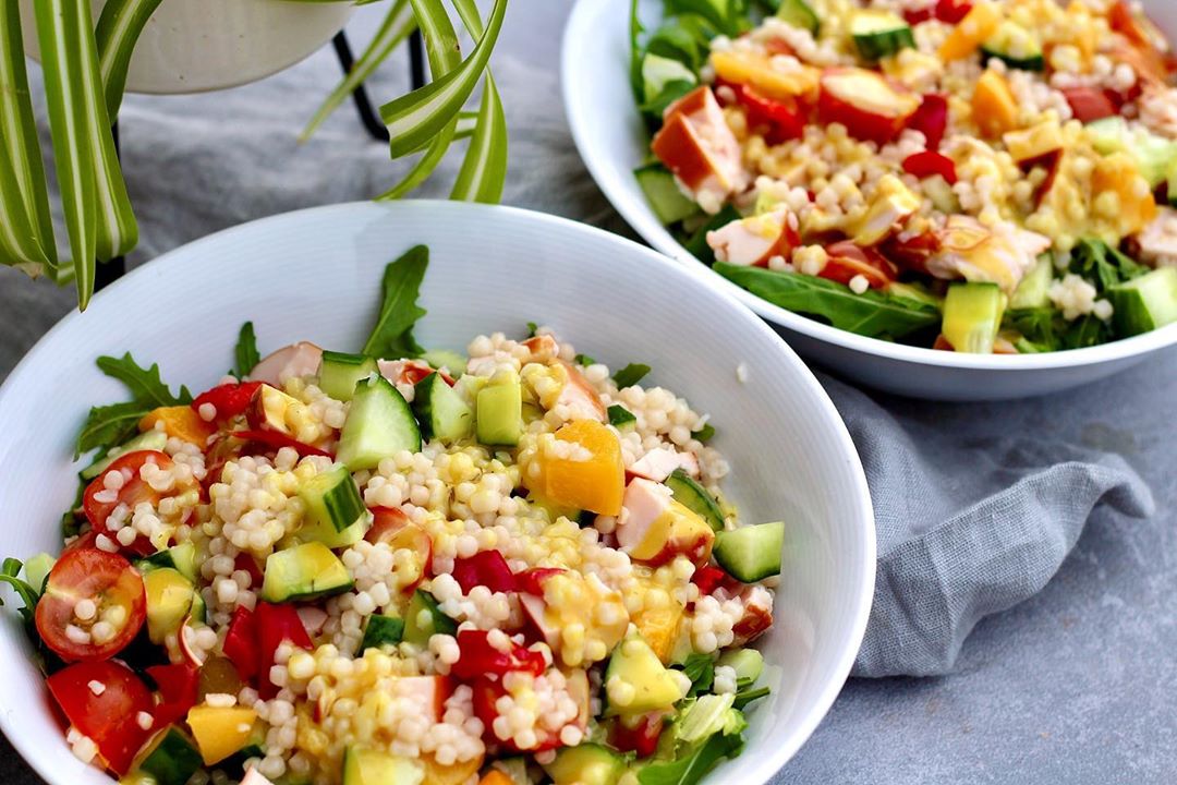 Fresh Pearl Couscous Salad with Chicken