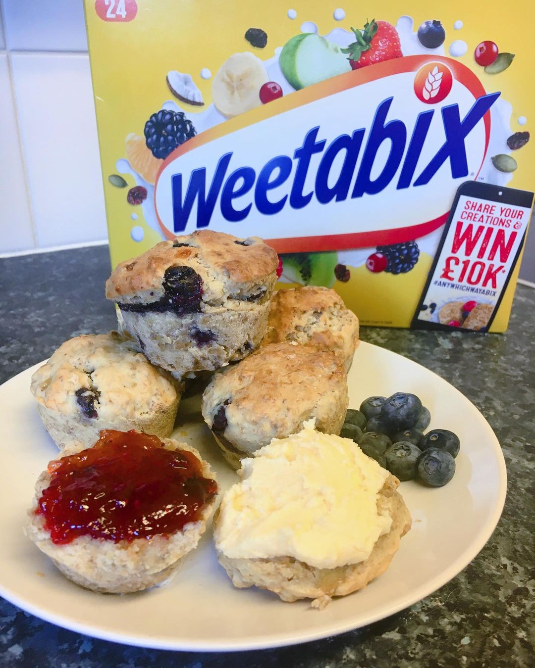 Vegan Weetabix Banana and Blueberry Scones