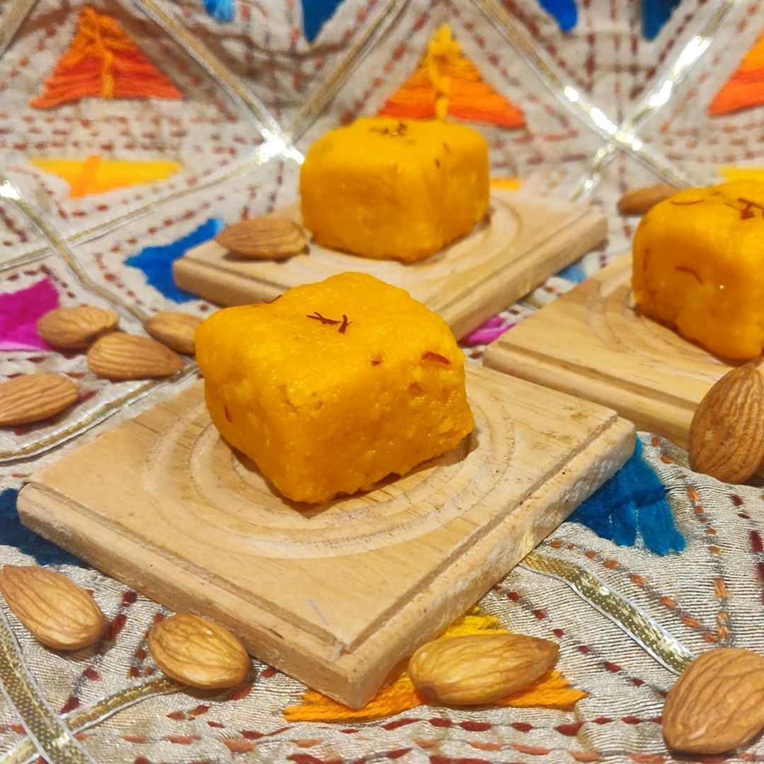 Delicious Mango Kalakand Barfee Dessert