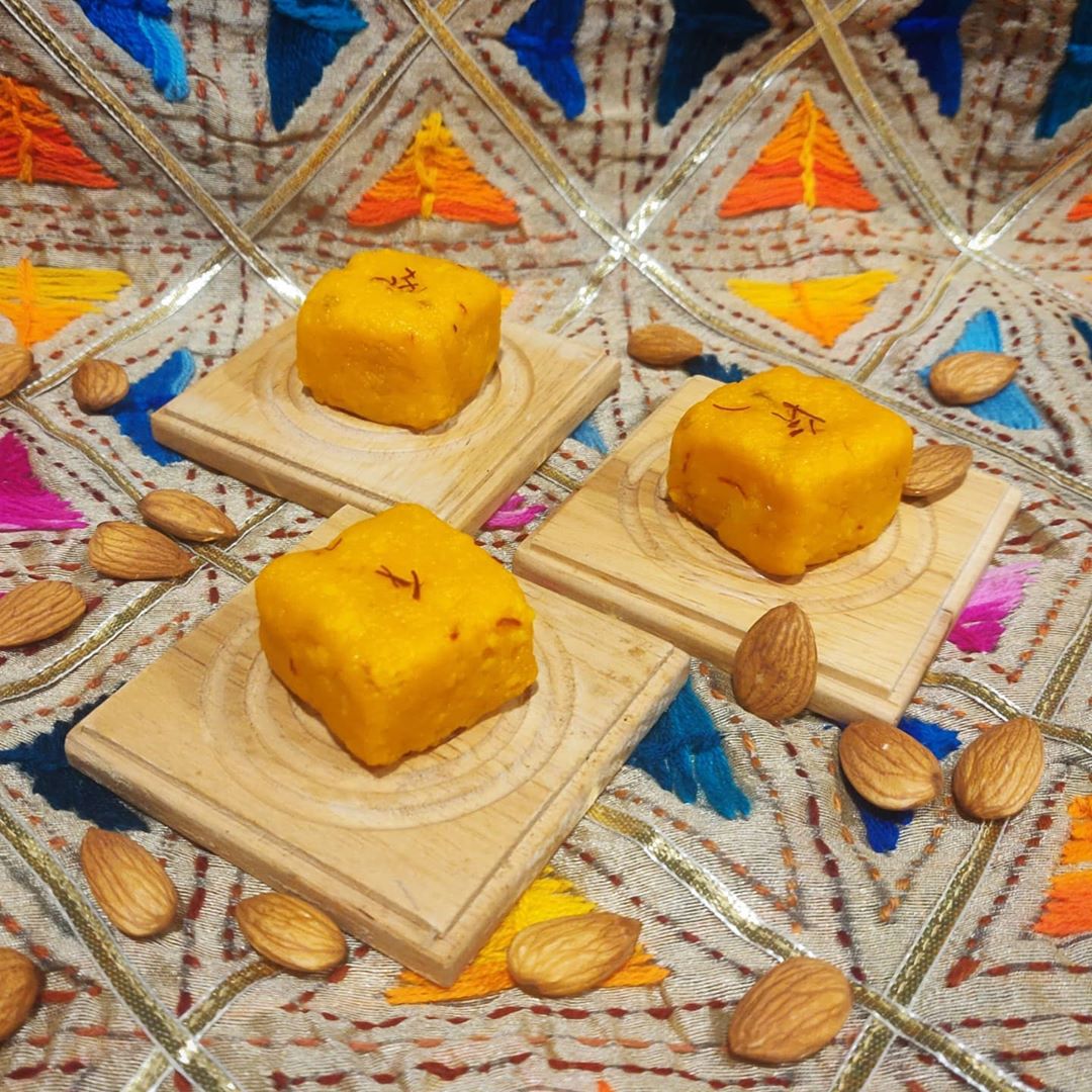 Delicious Mango Kalakand Barfee Dessert